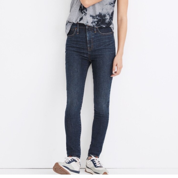 NWT Madewell Tall 11" High-Rise Skinny Jeans in Birchfield Wash Size 28 Tall - Picture 2 of 16